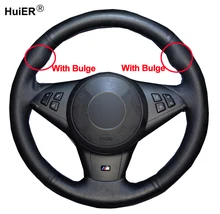 Hand Sewing Car Steering Wheel Cover Funda Volante Braid on the Steering wheel For BMW E60 E63 E64 Cabrio M6 2005-2008 2009 2010