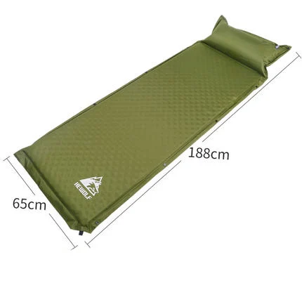 Hewolf Автоматическая надувная подушка влагостойкая Подушка открытый тент спальный коврик утолщение 5 см надувная кровать кемпинг ланч-коврик - Цвет: Green 1person