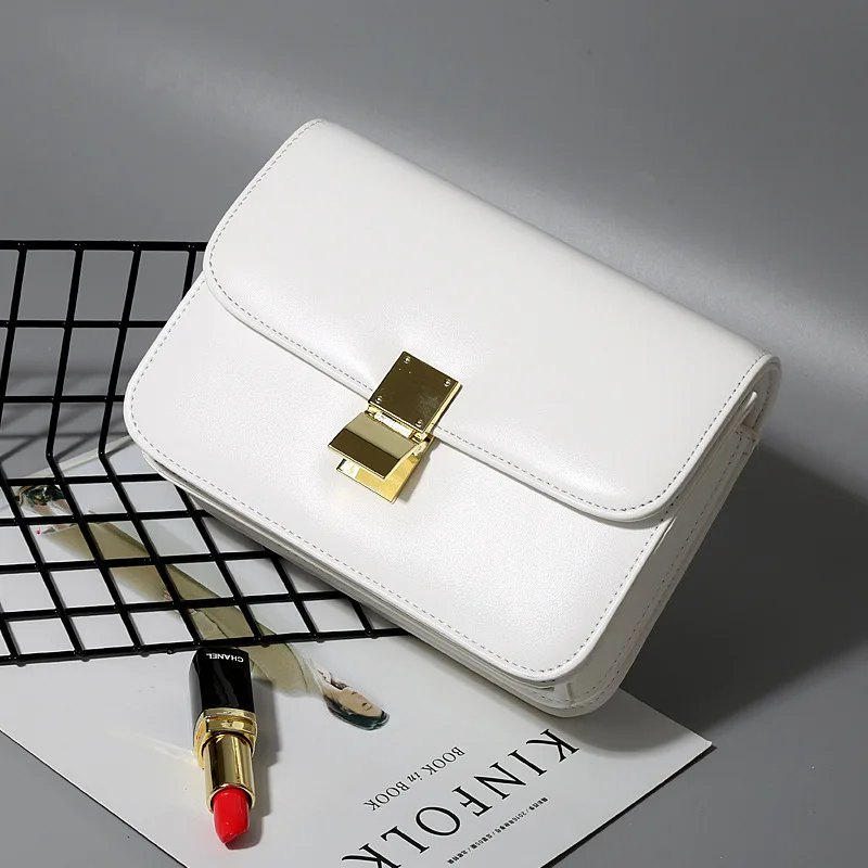 

Europe and The United States Tide Fashion Mirror Tofu Bag High Quality Solid Flap Shoulder Messenger Bags Women Leather Handbags