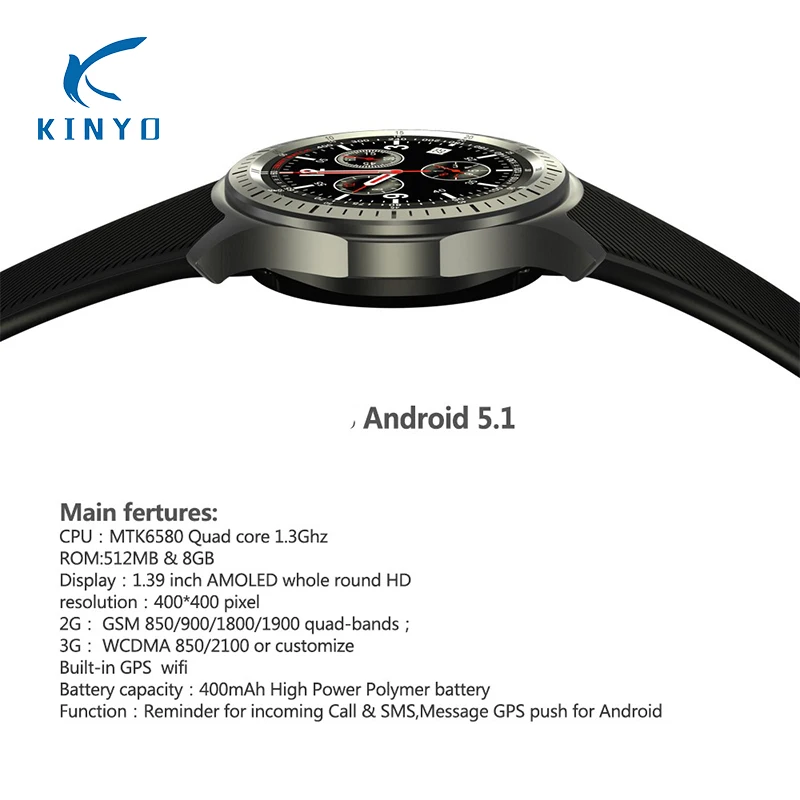 3G smart watch Bluetooth wristwatch with GPS WIFI heart rate monitoring pedometer smartwatch man woman for Android 5.1 pk kw88 |