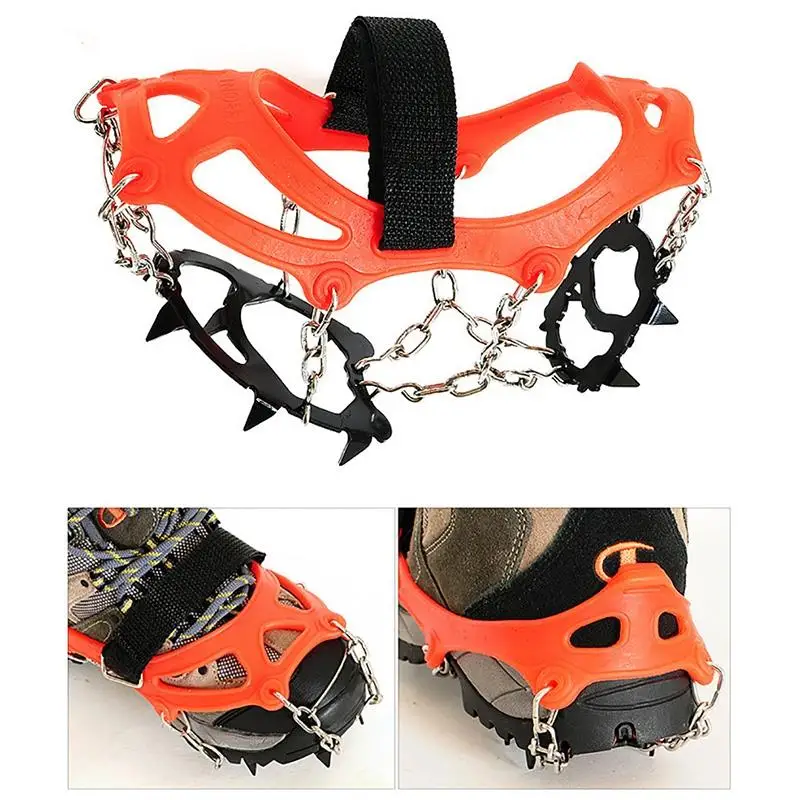 Crampons 12 зубов Открытый Альпинизм Пешие прогулки противоскользящие Ледяные Шипы для зимней обуви Crampons Нескользящие