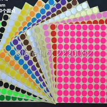 Оптовые красочные круглый бумаги наклейки dia.1.3cm 1980 шт. много/подарочная упаковка этикетки/ценник/DIY наклейки