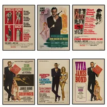 007 James Bond фильм плакат крафт-бумага стена коричневый ВИНТАЖНЫЙ ПЛАКАТ Бар Кафе гостиная плакаты обои домашний Декор подарок A3