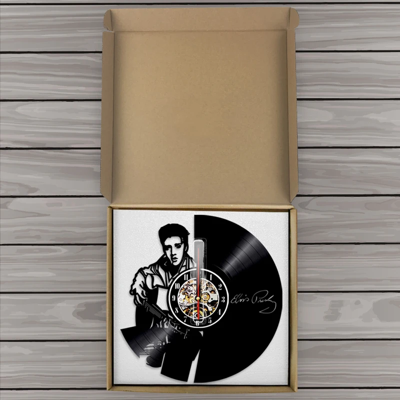 Король рок Элвиса Пресли настенные часы современный дизайн Музыкальная Тема Виниловая пластинка часы 7 цветов Изменение настенные часы домашний декор