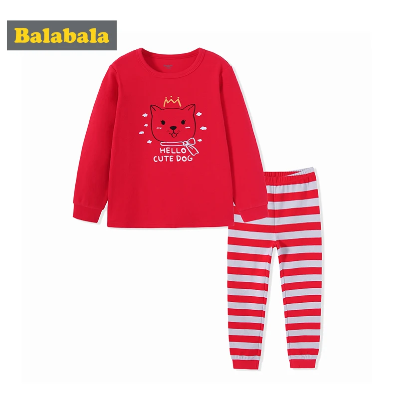 

Balabala girl clothes sets for Spring 2018 Child Underwear thermal underwear tracksuit Children T-Shirts long sleeve clothes