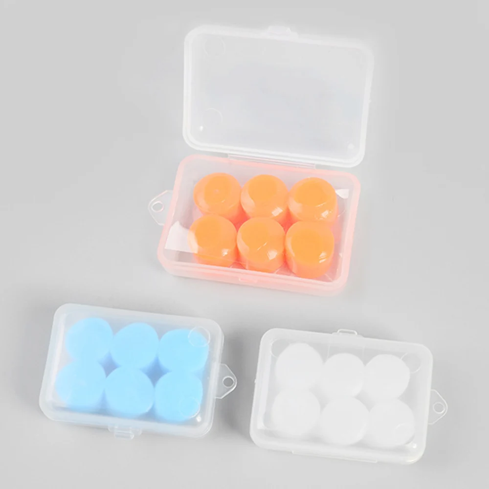 New Waterproof 6Pcs Silicone Soft Water Sports Earplugs Showering Protective Ear Plugs Swimming Earplugs Anti-noise Earmuffs