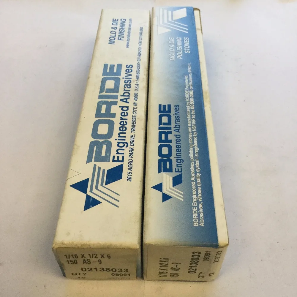 

Free Shipping 1/16*1/2*6" AS-9 150# Original USA Boride Engineered Abrasive Tools Mold & Die Polishing Stones 12Pcs/Box
