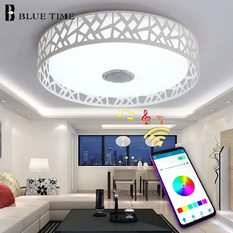 

Multiple Colors Modern Led Chandelier D43cm Acrylic Ceiling Mounted Chandelier Lighting For Living room Bedroom Dining room Lamp