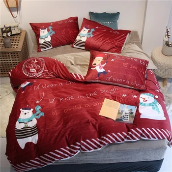 

Soft fleece fabric Bedding Sets Beddingset Bed Linen Duvet Cover Bed Sheet/fit sheet Pillowcase Christmas bed Sets