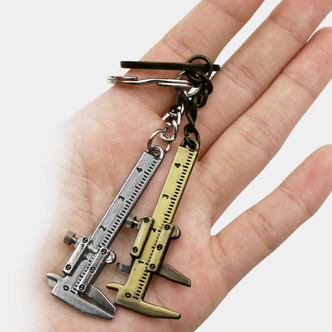 

keyring Special Simulation Mini Vernier Caliper Keychain Zinc Alloy Keychain Chain Tool Pendant Portable Tool