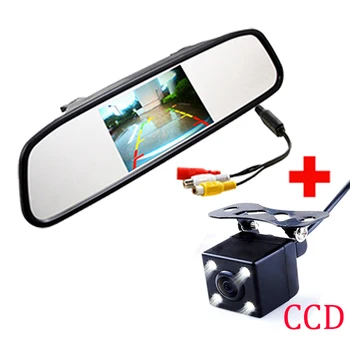 

CCD Car rear view camera with LCD monitor 4.3 inch TFT LCD 5 inch mirror monitor 2way LEDs CCd reverse backup camera parking