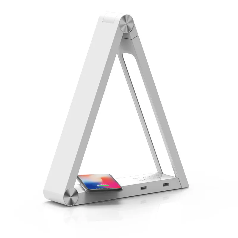  LED Smart Wireless Charging Desk Lamp Foldable Triangle Reading Light Multi-function Eye Protection - 33046379209
