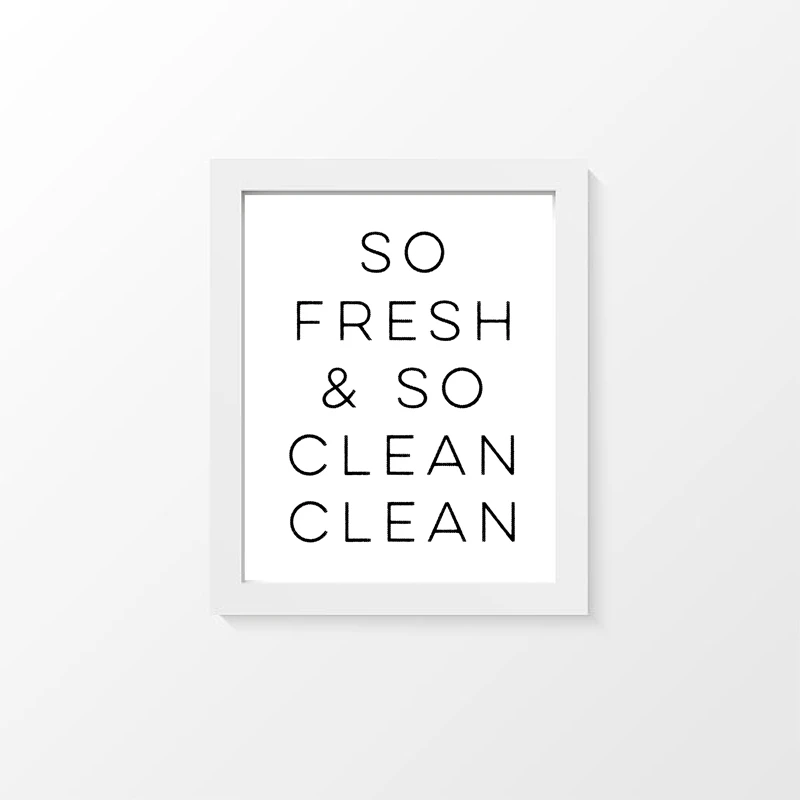 So Fresh So Clean Clean Canvas Art Wall Prints Bathroom Decor