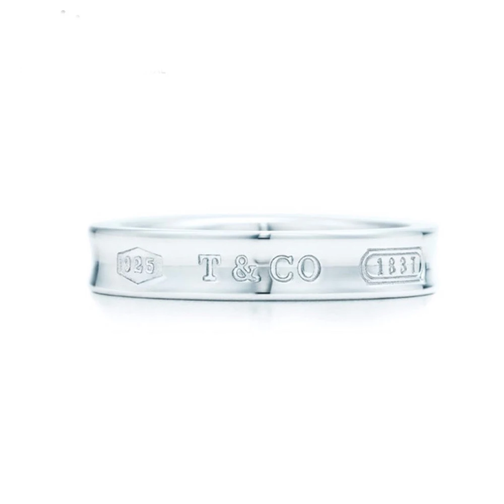 

925 Sterling Silver Wedding Party Tiff logo Ring Charm With Cubic Zirconia Fit Women Bowknot Shape Rings Birthday Charm Gift