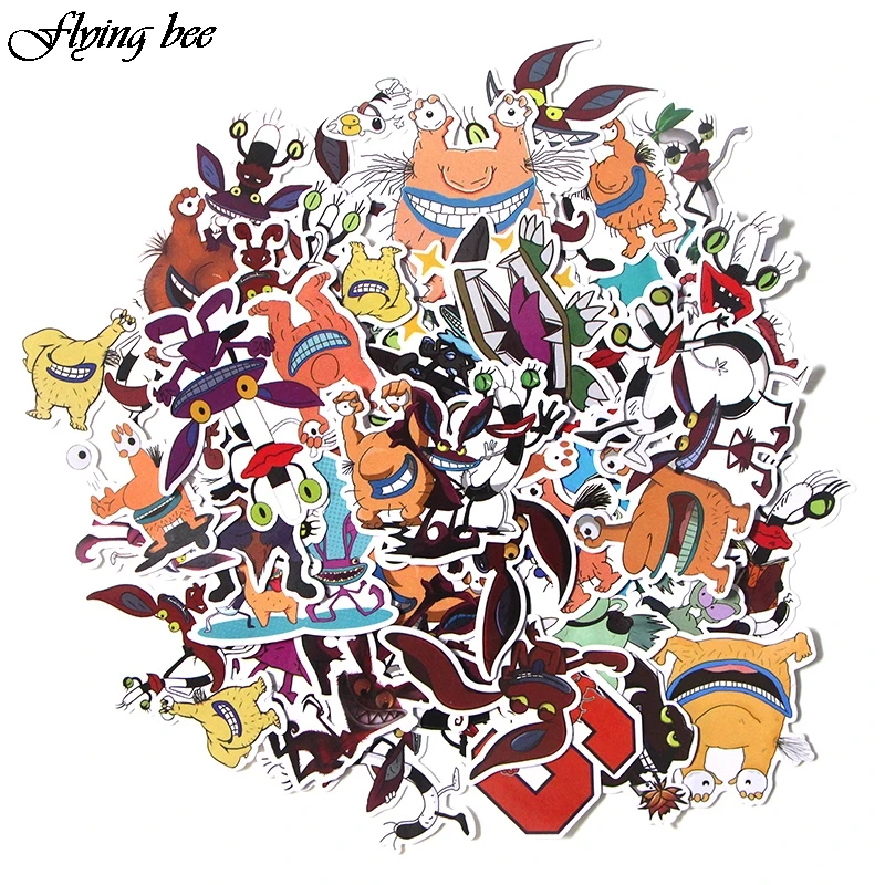 

Flyingbee 42 Pcs Aaahh Real Monsters funny Sticker Decals Scrapbooking Stickers for DIY Luggage Laptop phone Car Stickers X0017