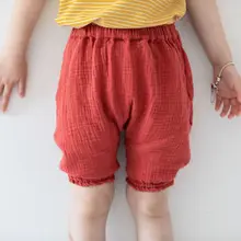 От 1 до 5 лет повседневные хлопковые и льняные шорты для маленьких мальчиков и девочек модные летние свободные облегающие шорты для маленьких девочек детская пляжная одежда