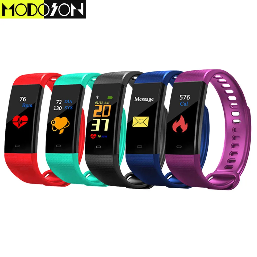 MODOSON Bluetooth Смарт браслет Y5 фитнес трекер для Samsung Huawei Xiaomi Mi Apple iphone 3 6 7 8 X XS MAX