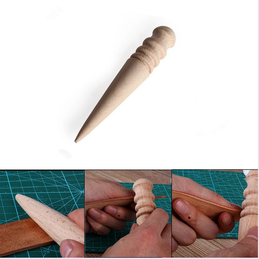 

Leathercraft Leather Round Wood Edge Slicker Burnisher Working DIY Tool HG7051