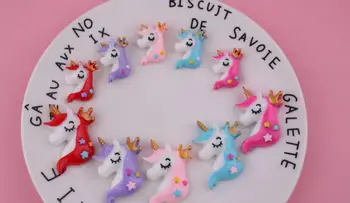 

wholesale Kawaii Small handicraft 100pcs Flatback Resin Crown unicorns DIY decoration Center Crafts,resin Scrapbooking materials