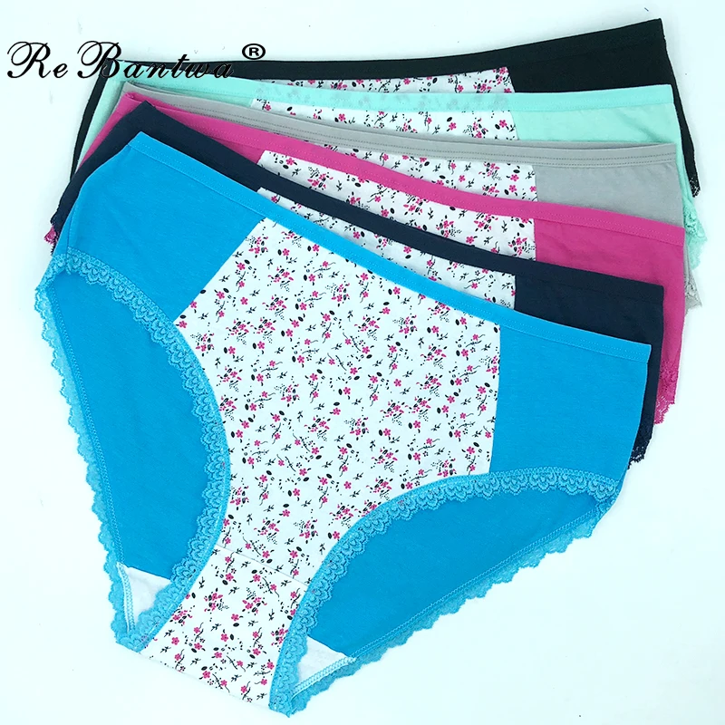 Wholesale 10pcs Plus Size 3XL 4XL Mother's Floral Underwear Cotton Mom