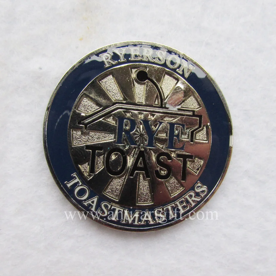 

Customized soft enamel with epoxy metal badge black background