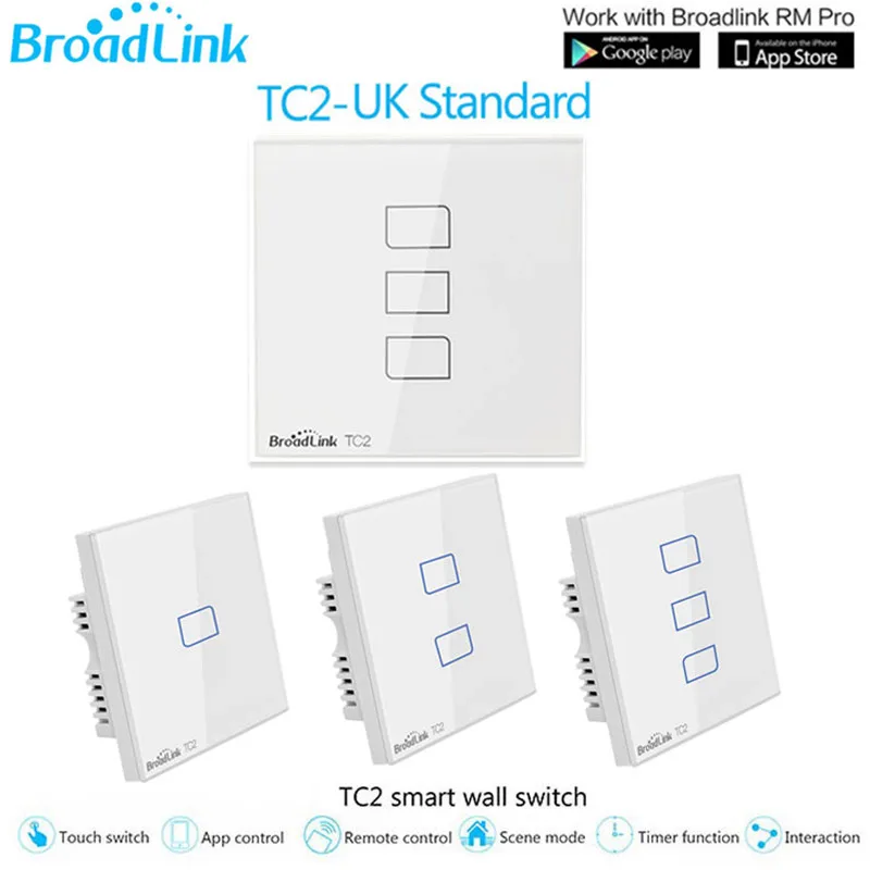Broadlink TC2 великобритания стандарт 1/2/3 gang опционально мобильный дистанционный