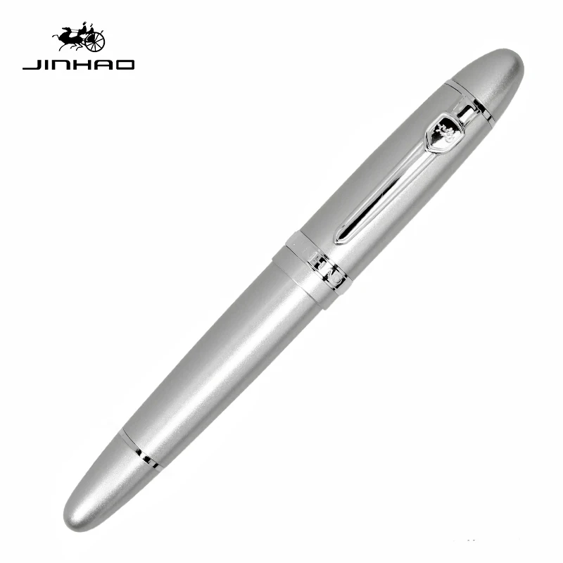Silver Высокое качество роскошные JINHAO 159 металлический авторучка Iraurita 0,5 мм 18KGP чернила ручка ручки для письма школьные офисные принадлежности Canetas - Цвет: Silver