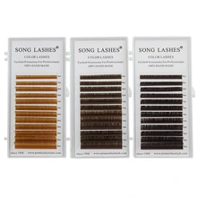SONG LASHES высокое качество накладные ресницы 12 линий в лотке Коричневые Ресницы