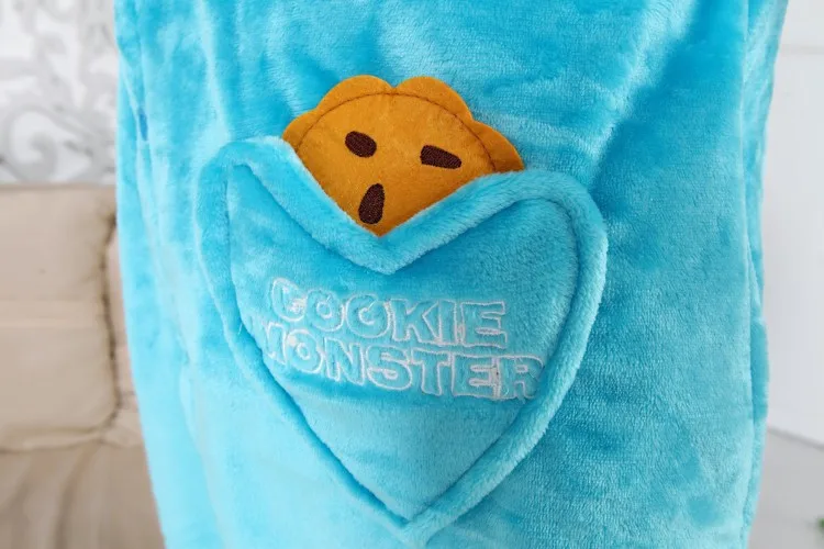 Синий Cookie Monster красный Улица Сезам Элмо Комбинезоны животного Косплэй костюм пижамы взрослых Одна Деталь пижамы с капюшоном пижамы