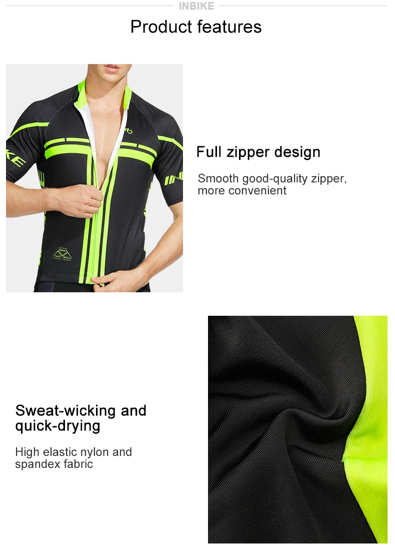 INBIKE Джерси для велоспорта с коротким рукавом, набор для велоспорта, одежда для горного велосипеда, дышащие майки для велоспорта, одежда для велоспорта, Мужская одежда для велоспорта