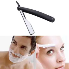 Men Shaving Barber Tools Hair Razor and Blades Antique Black Folding Shaving Knife Stainless Steel Straight Razor Holder