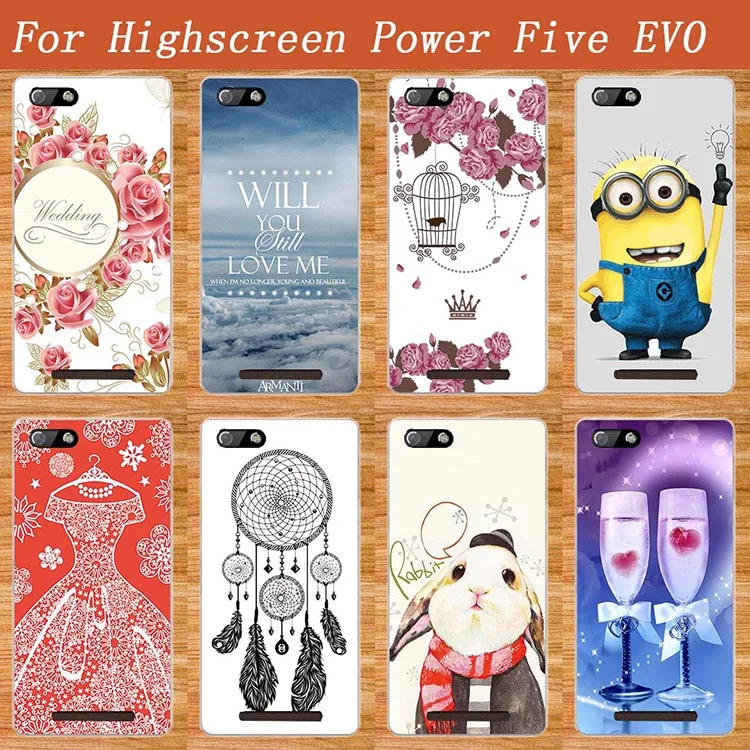 

HOT Selling DIY Painting Case For Highscreen power Five EVO Soft TPU Silicone Patterns Phone Cover For Highscreen power Five EVO