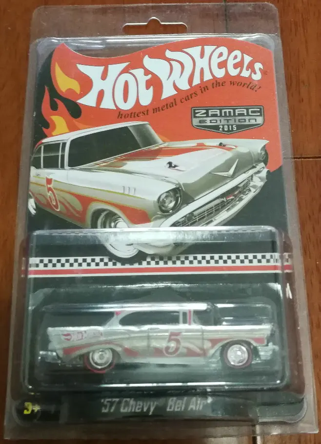 

Hot Wheels 1:64 Car 2015 Red Line Club 57 Chevy Bel Air Collector Edition Real Riders Metal Diecast Collection Kids Toys Gift