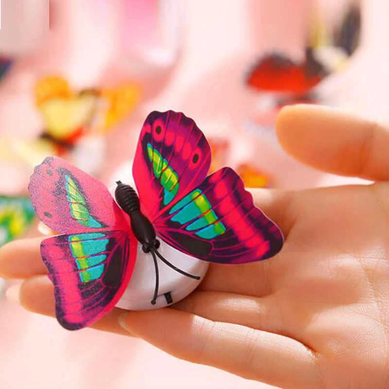 

1pc New arrival Beautiful Butterfly LED Luminous Light Lamp with Suction pad for Christmas Gift Kids Toys For Children