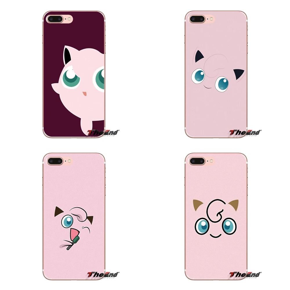 

cute cartoon anime pokemon Jigglypuff Phone Skin Cover For Apple iPhone X 4 4S 5 5S SE 5C 6 6S 7 8 Plus 6sPlus 6Plus 7plus 8plus