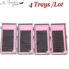 MengJiao индивидуальные наращивания ресниц Длинные Накладные ресницы из Натурального Волоса Корея шелковые объемные ресницы с бесплатной доставкой