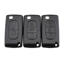 2/3/4 кнопки ключа автомобиля чехол для peugeot 207 307 308 407 607 807 для Citroen C2 C3 C4 C5 C6 Флип Складной Корпус для автомобильного ключа без логотипа