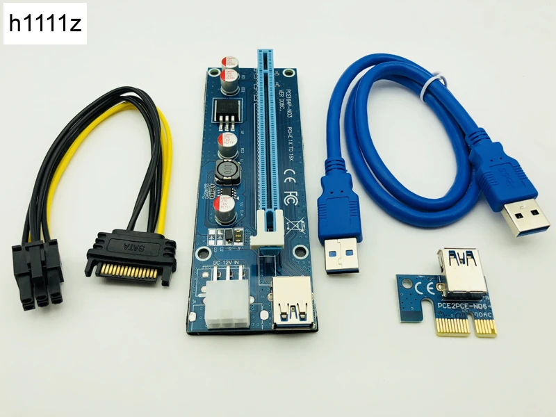 PCI E Express 1x к 16x Шахтерская машина расширитель переходника плата адаптера с 15Pin до