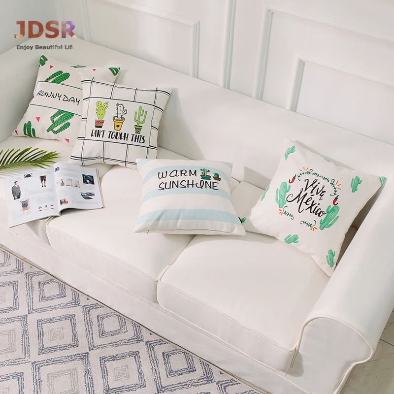 JDSR Plant Flower Pattern Cotton Pillowcase Super Soft Thick Pillowcover and Linen Blend Printing Bedroom | Дом и сад