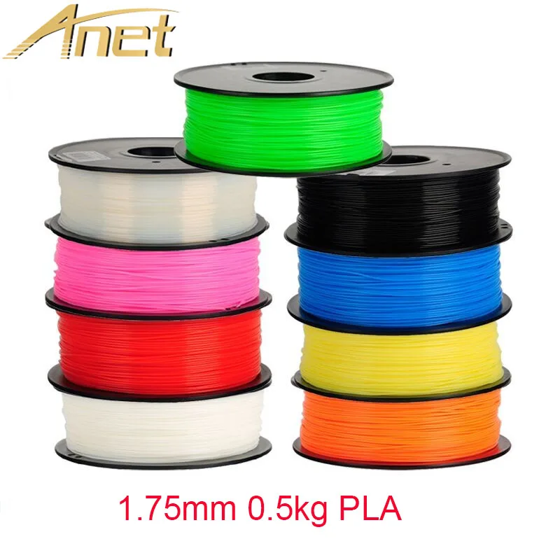 

1PCS 3D Printer Filaments PLA 1.75mm/0.5kg Plastic Rod Ribbon Consumables Material Refills For MakerBot/RepRap/UP 10 Colors