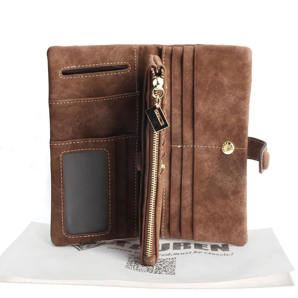 2018 New Women Wallets Coin Case Purse For Phone Card Wallet Leather Purse Ms Frosted Long Purse Vintage Buckles Lace Wallet