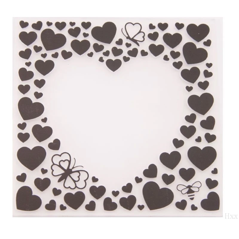 

Plastic Embossing Folder Template DIY Scrapbook Photo Album Card Making Decoration Crafts Heart