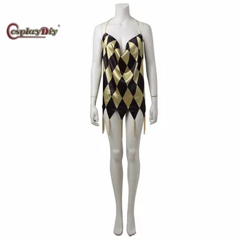 

Cosplaydiy Movie Suicide Squad Quinn Dress Costume Adult Women Halloween Carnival Cosplay Clothes Custom Made