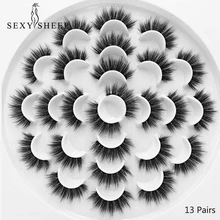 SEXYSHEEP 4/7/13 пар искусственной 3D норковые ресницы натуральных длинных накладных ресниц объем высокое качество накладные ресницы расширения ресницы «maquiagem»