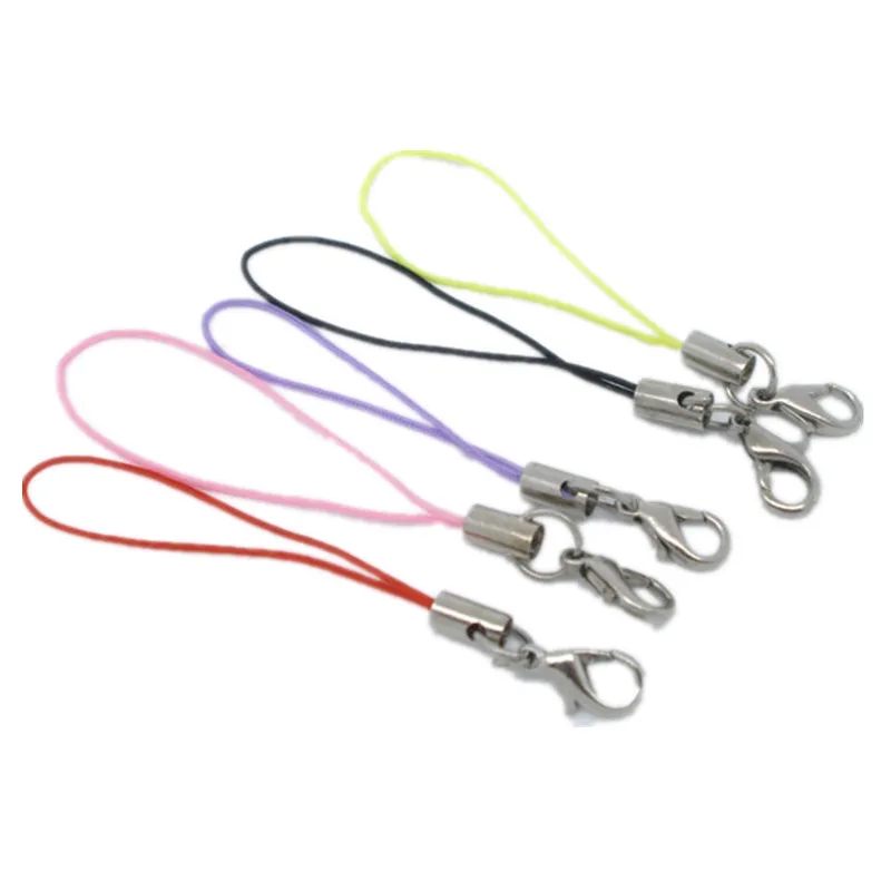 

100Pcs Mixed Colors Cell Phone Lanyard Straps Cords Lobster Clasp 70mm long