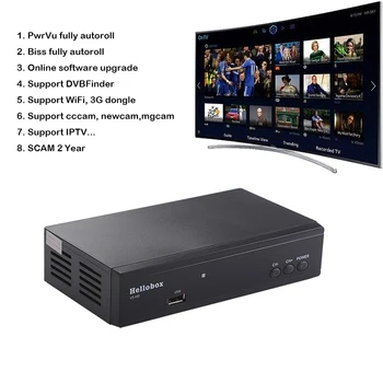 

Hello box V5 Satellite Receiver DVBS2 IPTV Online Software Upgrade Support CCCAM Newcam Mgcam SCAM 2 Year TV BOX