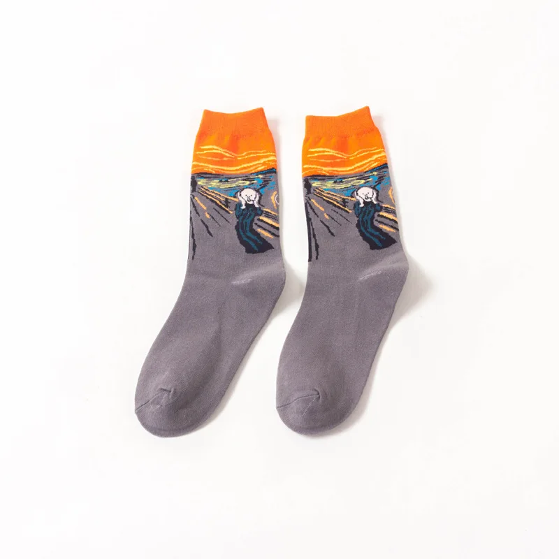 Европейские и американские винтажные художественные абстрактные мужские носки антибактериальные дезодорирующие дышащие хлопковые носки - Цвет: style11