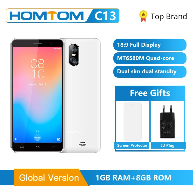 2019 глобальная версия HOMTOM C13 Android GO смартфон 5 0 дюймов MT6580M четырехъядерный сотовый
