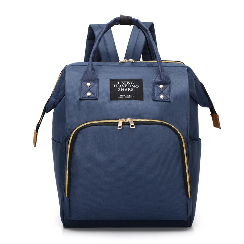 Модная Сумка-подгузник для мам, брендовая сумка на молнии, Большая вместительная переносная сумка для подгузников, рюкзак для путешествий, дизайнерский для ухода за ребенком - Цвет: dark blue