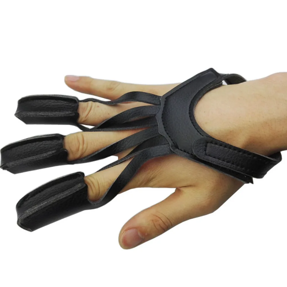 Archery Finger Guard Hunting Hand Protective Glove Three Finger Bow
